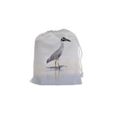 Beach Heron Bird Drawstring Pouch (small) by TheLazyPineapple