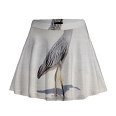 Beach Heron Bird Mini Flare Skirt by TheLazyPineapple
