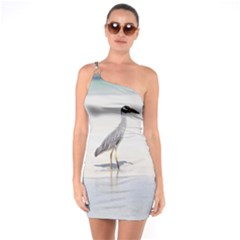 Beach Heron Bird One Soulder Bodycon Dress by TheLazyPineapple