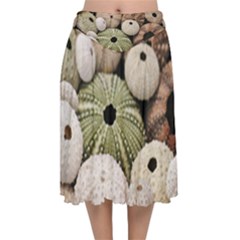 Sea Urchins Velvet Flared Midi Skirt by TheLazyPineapple
