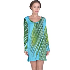 Tropical Palm Long Sleeve Nightdress by TheLazyPineapple