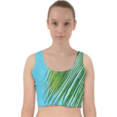 Tropical Palm Velvet Racer Back Crop Top by TheLazyPineapple