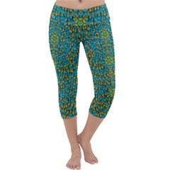 Sun In  The Soft Rainfall Nature Is Blooming Capri Yoga Leggings by pepitasart