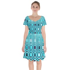 469823231 Glitch37 Short Sleeve Bardot Dress