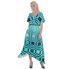 469823231 Glitch37 Cross Front Sharkbite Hem Maxi Dress by ScottFreeArt