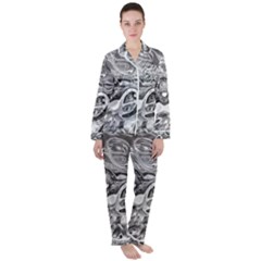 Pebbels In The Pond Satin Long Sleeve Pyjamas Set by ScottFreeArt