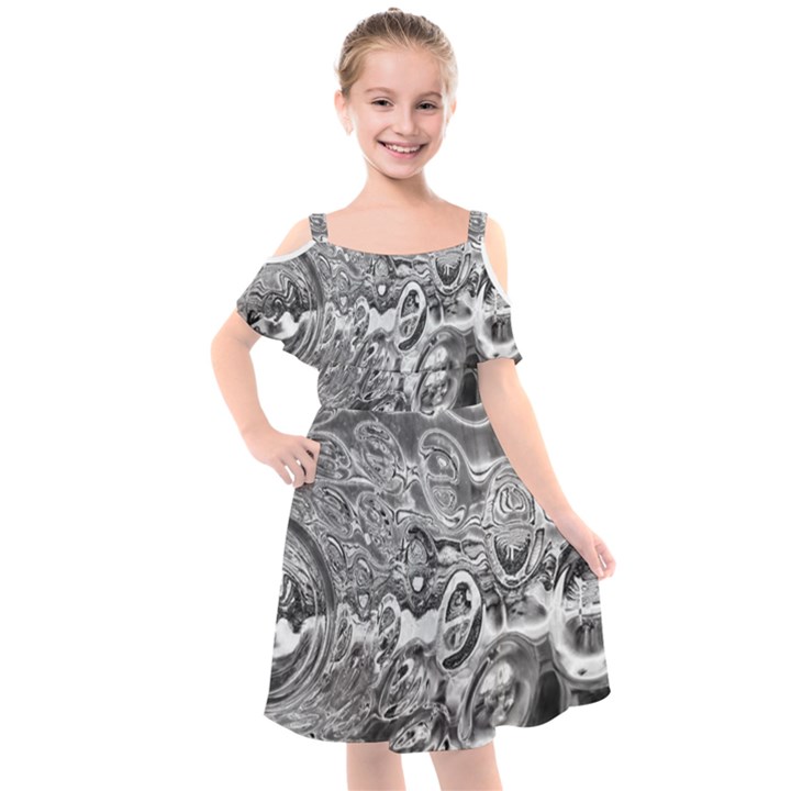 Pebbels in the Pond Kids  Cut Out Shoulders Chiffon Dress