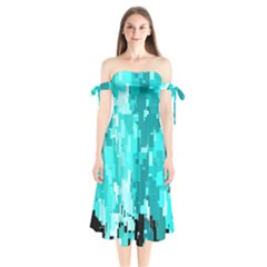 469823231 Glitch48 Shoulder Tie Bardot Midi Dress by ScottFreeArt