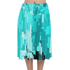 469823231 Glitch48 Velvet Flared Midi Skirt by ScottFreeArt