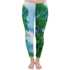 Airbrushed Sky Classic Winter Leggings by Fractalsandkaleidoscopes