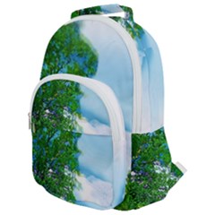 Airbrushed Sky Rounded Multi Pocket Backpack by Fractalsandkaleidoscopes