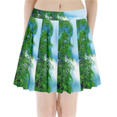 Airbrushed Sky Pleated Mini Skirt by Fractalsandkaleidoscopes