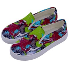 Pussy Butterfly 1 3 Kids  Canvas Slip Ons