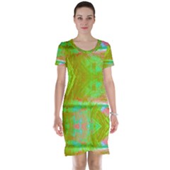 Tank Yellow  #scottfreeart N Green Purple Img 1589 Short Sleeve Nightdress by ScottFreeArt