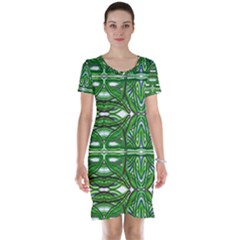 My Paint My Pallet Brocade Green Scarabs Short Sleeve Nightdress by ScottFreeArt