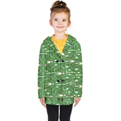 My Paint My Pallet Brocade Green Scarabs Kids  Double Breasted Button Coat