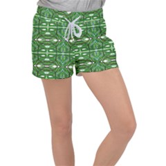 My Paint My Pallet Brocade Green Scarabs Velour Lounge Shorts by ScottFreeArt