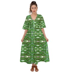 My Paint My Pallet Brocade Green Scarabs Kimono Sleeve Boho Dress by ScottFreeArt