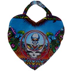 Grateful Dead Wallpapers Giant Heart Shaped Tote by Sapixe