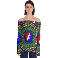 Grateful Dead Off Shoulder Long Sleeve Top by Sapixe