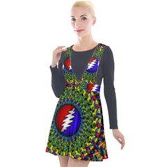 Grateful Dead Plunge Pinafore Velour Dress