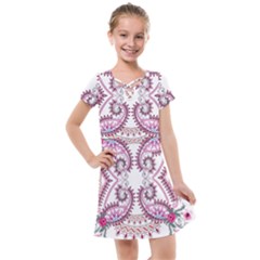 Pink Flower Cartoon Kids  Cross Web Dress