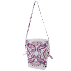 Pink Flower Cartoon Folding Shoulder Bag