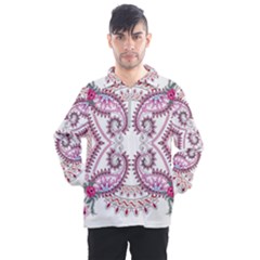 Pink Flower Cartoon Men s Half Zip Pullover