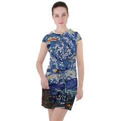 Mosaic Art Vincent Van Gogh s Starry Night Drawstring Hooded Dress