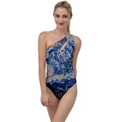 Mosaic Art Vincent Van Gogh s Starry Night To One Side Swimsuit