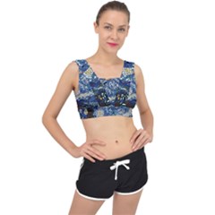 Mosaic Art Vincent Van Gogh s Starry Night V-Back Sports Bra