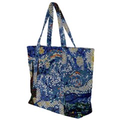 Mosaic Art Vincent Van Gogh s Starry Night Zip Up Canvas Bag