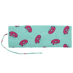 Donuts Pattern Food Colourful Roll Up Canvas Pencil Holder (m) by Vaneshart