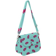 Donuts Pattern Food Colourful Saddle Handbag by Vaneshart