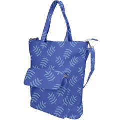 Leaves Ferns Blue Pattern Shoulder Tote Bag