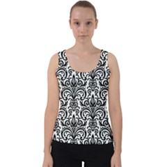 Overlay Transparent Pattern Velvet Tank Top