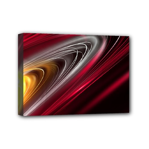 Circle Background Red Dark Bokeh Mini Canvas 7  X 5  (stretched) by Vaneshart