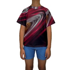 Circle Background Red Dark Bokeh Kids  Short Sleeve Swimwear