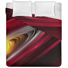 Circle Background Red Dark Bokeh Duvet Cover Double Side (California King Size)