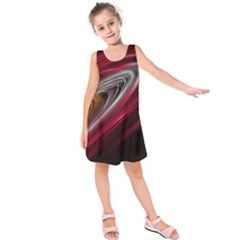 Circle Background Red Dark Bokeh Kids  Sleeveless Dress