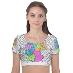 Digitization Transformation Germany Velvet Short Sleeve Crop Top 