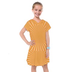 Background Graphic Modern Orange Kids  Drop Waist Dress