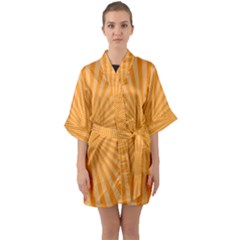 Background Graphic Modern Orange Half Sleeve Satin Kimono  by Vaneshart