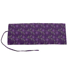 Flowers Violet Decorative Pattern Roll Up Canvas Pencil Holder (s) by Vaneshart