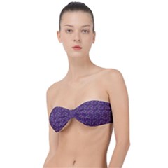 Flowers Violet Decorative Pattern Classic Bandeau Bikini Top  by Vaneshart