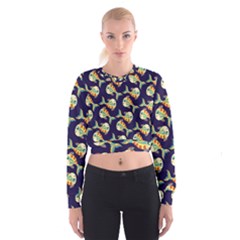 Fish Background Abstract Animal Cropped Sweatshirt