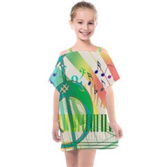 Music Piano Treble Clef Clef Kids  One Piece Chiffon Dress