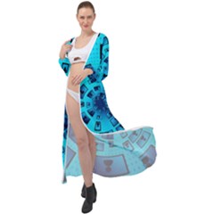 Social Media Smartphone Monitor Maxi Chiffon Beach Wrap by Vaneshart