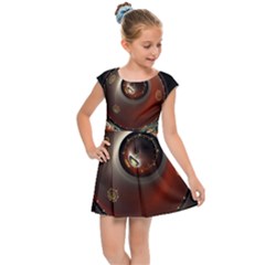 Pattern Background Swinging Design Kids  Cap Sleeve Dress by Vaneshart