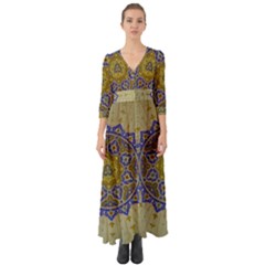 Image Star Pattern Mosque Tashkent Button Up Boho Maxi Dress by Vaneshart